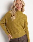 wool fashion Pulover Verde deschis cu Lână cu Croi Asimetric cu Imprimeu Sarositte