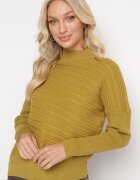 wool fashion Pulover Verde deschis cu Lână cu Croi Asimetric cu Imprimeu Sarositte