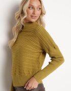 wool fashion Pulover Verde deschis cu Lână cu Croi Asimetric cu Imprimeu Sarositte