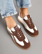 yesmile Adidași Maro și Alb în Stilul Tenisilor Iconici cu Cataramă Decorativă Senaliera