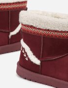 yolera Cizme de zăpadă slip-on Bordo decorate cu blană și broderie Mevittia