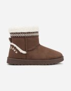 yolera Ghete de zăpadă Maro închis Slip-on Decorate cu blană și broderie Mevittia