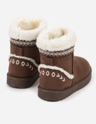 yolera Ghete de zăpadă Maro închis Slip-on Decorate cu blană și broderie Mevittia