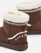 yolera Ghete de zăpadă Maro închis Slip-on Decorate cu blană și broderie Mevittia