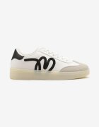 yolera Sneakers Albi în Stilul Tenisilor Iconici Decorați cu Aplicație Zillifia