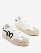 yolera Sneakers Albi în Stilul Tenisilor Iconici Decorați cu Aplicație Zillifia