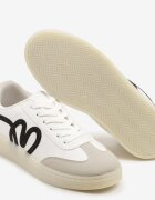 yolera Sneakers Albi în Stilul Tenisilor Iconici Decorați cu Aplicație Zillifia