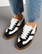 yolera Sneakers Negri-Albi în Stil Tenis Decorați cu Baretă Xulinea