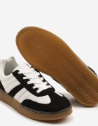 yolera Sneakers Negri-Albi în Stil Tenis Decorați cu Baretă Xulinea