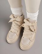 yolera Sneakerși Bej cu Șnururi Decorative Eveslia