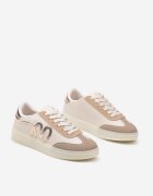 yolera Sneakerși Bej închis în stilul tenișilor iconici decorați cu aplicație Zillifia