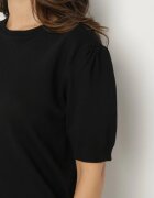yu & me Bluză Pulover Neagră cu Mâneci Ușor Bufante cu Viscoză Adeva