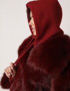 yu & me Căciulă tip fular din vâscoză cu lână și reglaj Liande Bordo