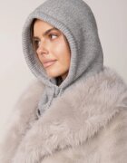 yu & me Cagulă tip glugă din lână și vâscoză decorată cu particule strălucitoare Ifani Gri