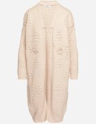 yu & me Cardigan Bej deschis fără închidere cu viscoză lână și relief Besita
