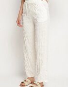 yu & me Compleu Alb din Țesătură Decorativă Tricou și Pantaloni Largi Devinas