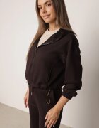 yu & me Compleu de trening din bumbac hanorac cu fermoar și pantaloni Auroara Maro
