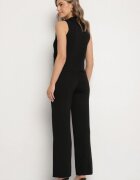 yu & me Compleu Negru Tricotat cu Vestă și Pantaloni Largi Weorina