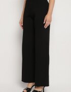 yu & me Compleu Negru Tricotat cu Vestă și Pantaloni Largi Weorina