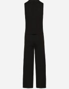 yu & me Compleu Negru Tricotat cu Vestă și Pantaloni Largi Weorina