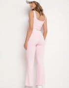 yu & me Compleu Sport Roz Top cu Bretele și Pantaloni Evazați cu șnur Froessa