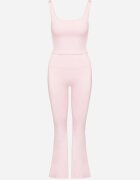 yu & me Compleu Sport Roz Top cu Bretele și Pantaloni Evazați cu șnur Froessa