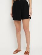 yu & me Fustă-Pantaloni Scurți Negri cu In Decorați cu Pliseu Salloril