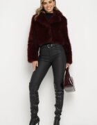 yu & me Geacă Grena de Blană scurtă cu guler elegant Tazamisa