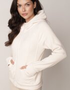 yu & me Hanorac Sport din Polar cu Glugă și Orificii pentru Degete Pruxone Bej