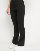 yu & me Komplet Sportiv Negru Tricou Mulat și Pantaloni Clopot Evazați Silenira