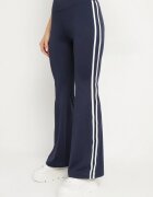 yu & me Leggings evazate încrețite bleumarin cu talie înaltă și dungi laterale Nakatia
