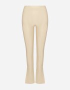 yu & me Pantaloni Bej din Piele Ecologică Stil Clopot cu Talie Înaltă Ellirra