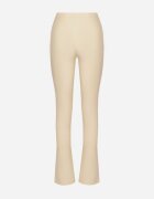 yu & me Pantaloni Bej din Piele Ecologică Stil Clopot cu Talie Înaltă Ellirra