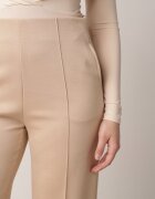 yu & me Pantaloni Eleganti Bej din Bumbac și Viscoză cu dungă Valelia