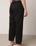 yu & me Pantaloni Eleganți Negri din Bumbac și Viscoză cu Curea-Eșarfă din Material Vetina