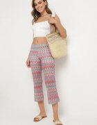 yu & me Pantaloni Fuchsia evazați cu model geometric Novivana