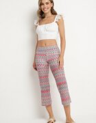 yu & me Pantaloni Fuchsia evazați cu model geometric Novivana
