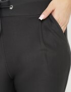 yu & me Pantaloni Gri închis cu Bumbac cu Talie înaltă și Legătură Dannaria