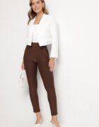 yu & me Pantaloni Maro cu croială ajustată cu elastic în talie și buzunare Rizenna
