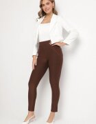 yu & me Pantaloni Maro cu croială ajustată cu elastic în talie și buzunare Rizenna