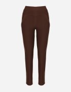 yu & me Pantaloni Maro cu croială ajustată cu elastic în talie și buzunare Rizenna