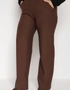 yu & me Pantaloni Maro din Bumbac cu Croială Largă cu Talie Înaltă Danniva