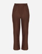 yu & me Pantaloni Maro din Bumbac cu Croială Largă cu Talie Înaltă Danniva