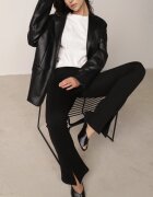 yu & me Pantaloni negri clopot cu decupaje decorative Telocus