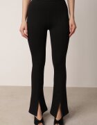 yu & me Pantaloni negri clopot cu decupaje decorative Telocus