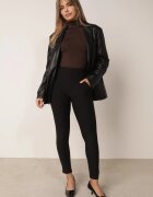 yu & me Pantaloni Negri cu croială ajustată cu elastic în talie și buzunare Rizenna