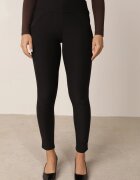 yu & me Pantaloni Negri cu croială ajustată cu elastic în talie și buzunare Rizenna