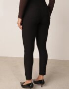 yu & me Pantaloni Negri cu croială ajustată cu elastic în talie și buzunare Rizenna