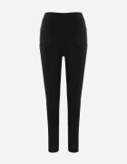 yu & me Pantaloni Negri cu croială ajustată cu elastic în talie și buzunare Rizenna