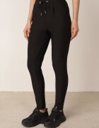 yu & me Pantaloni negri cu croială ajustată cu talie înaltă și legătură Virpio